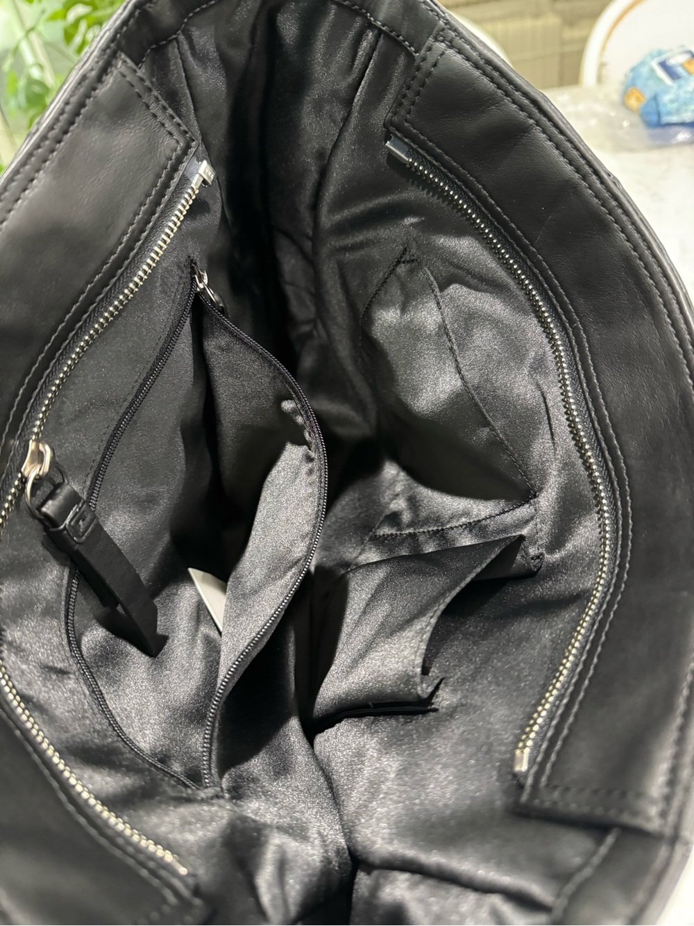 Coach black leather tote F19456 Silver hardware NWT - Picture 10 of 13